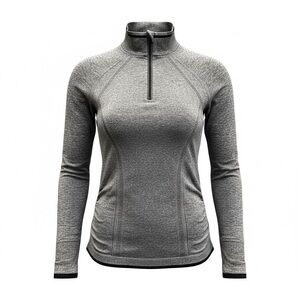 Athleta Gray Quarter Zip Workout Top XS Athletic Running